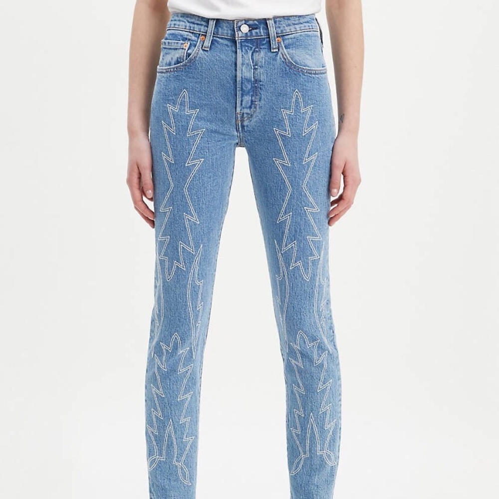 Levi’s 501 skinny embroidered jeans